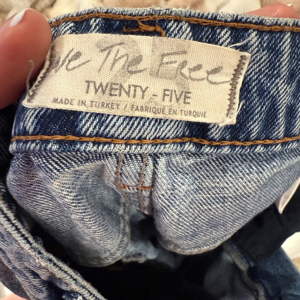 We The Free Distressed Light Blue Straight-Leg Jeans - Picture 3 of 4